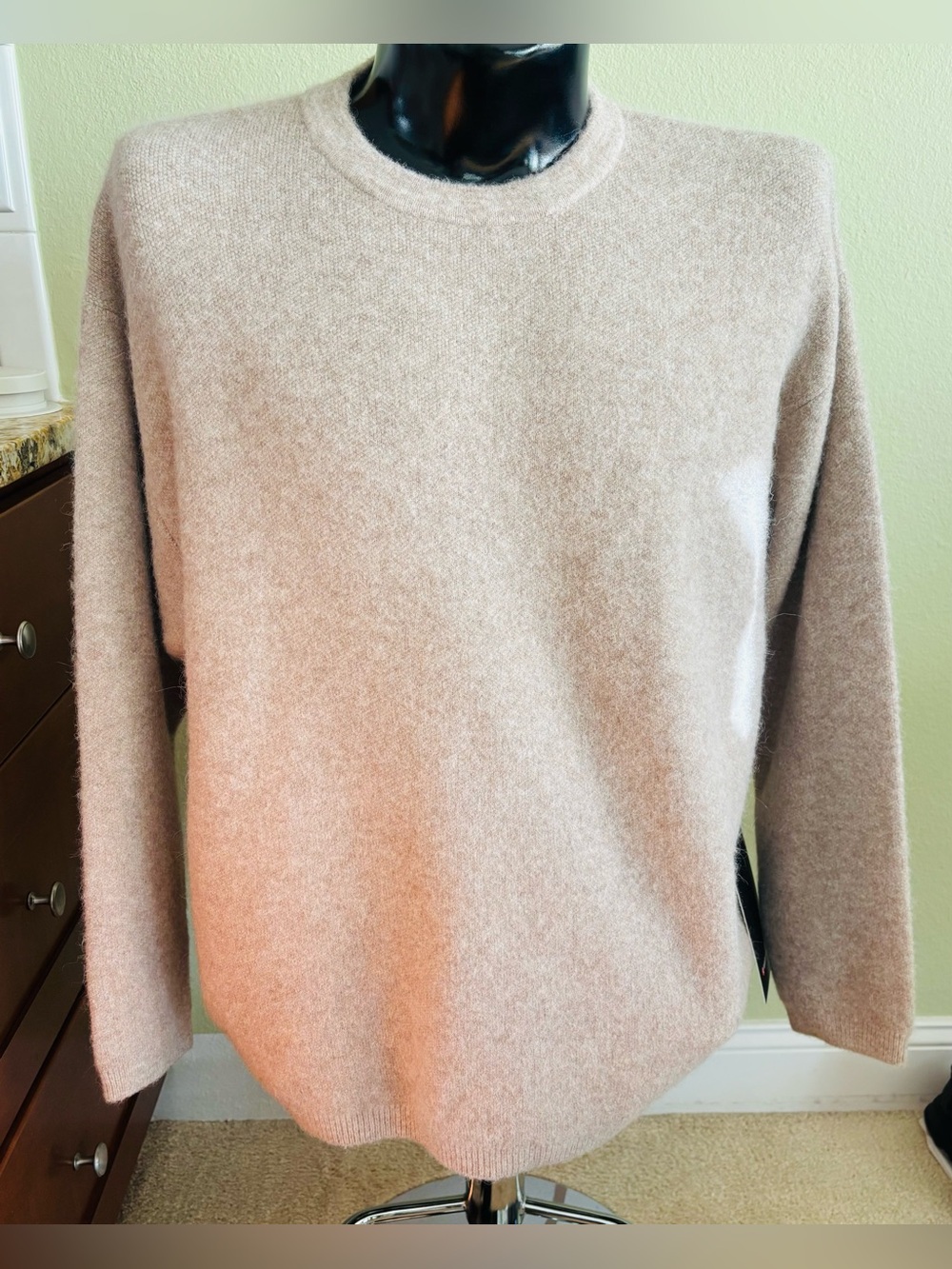 NWT Lululemon Alpaca Wool-Blend Crewneck Sweater Heathered White/Beige Size: XL - Picture 2 of 6
